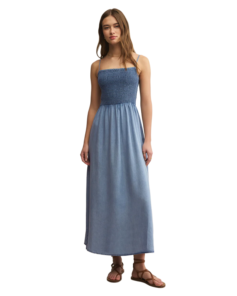 Z Supply BAYSIDE CHAMBRAY MIDI DRESS Shopfado Z Supply BAYSIDE CHAMBRAY MIDI DRESS Shopfado