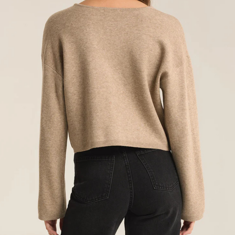 Z Supply ESTELLE CARDIGAN IN OATMEAL HEATHER