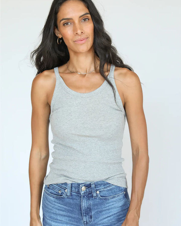 Perfectwhitetee Annie Recycled Tank In Heather Grey