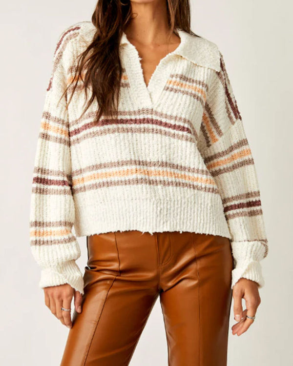 Free People Kennedy Pullover In Ivory Combo