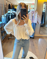 Free People Flutter By Blouse In Ivory