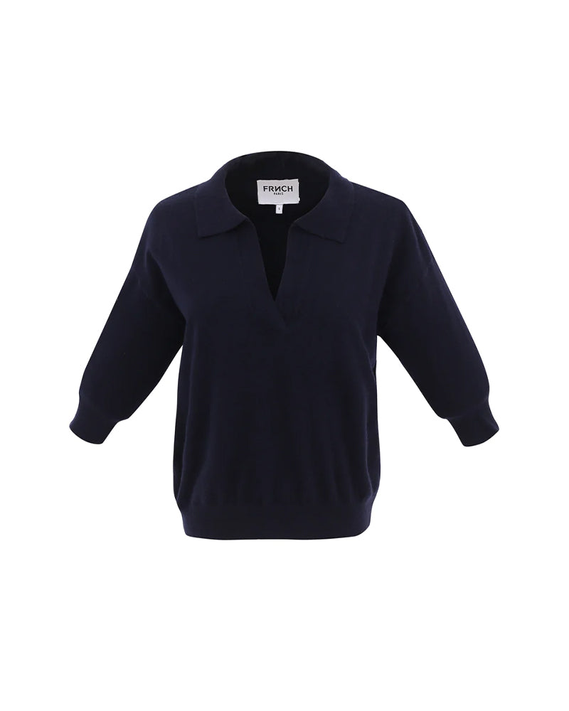 FRNCH Plume Knitted Sweater In Bleu Marine