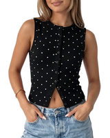 Soli Echo BUTTONED POLKA DOT TANK TOP