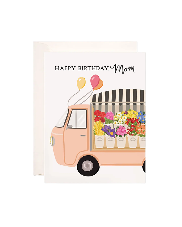 Bloomwolf Studio MOM FLOWER TRUCK BIRTHDAY CARD