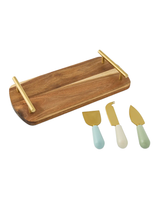 Core Home ACACIA/CERAMIC CHEESE SET