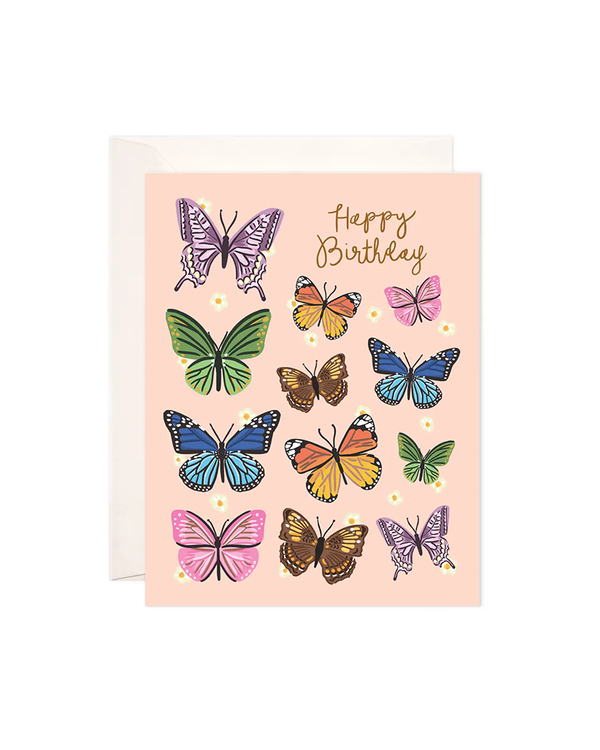 Bloomwolf Studio BIRTHDAY BUTTERFLIES CARD