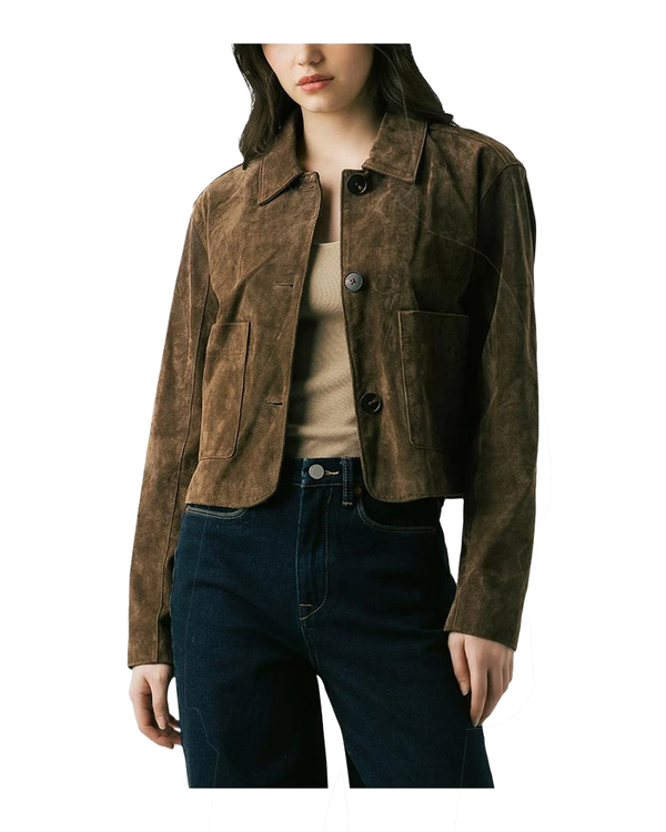 BlankNYC REAL SUEDE CROPPED BLAZER