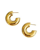 E+Y POLISHED HOLLOW DAILY HOOP EARRINGS