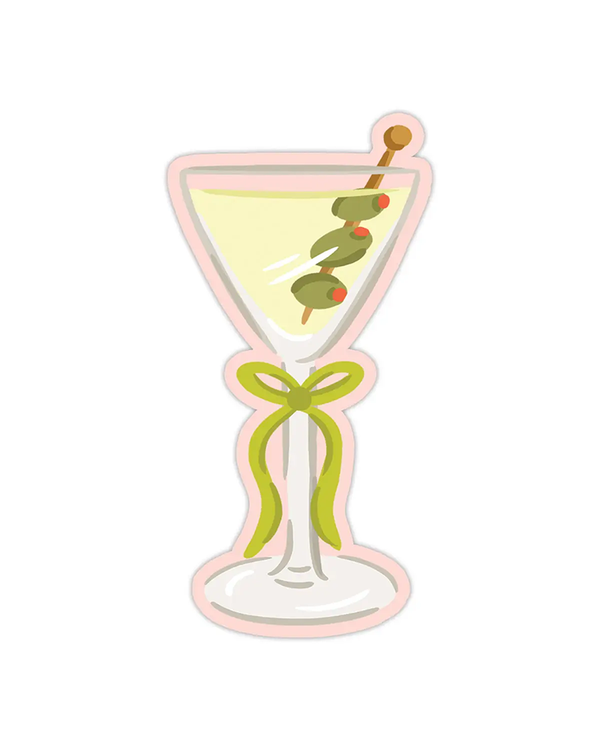 Bloomwolf Studio GREEN BOW MARTINI VINYL STICKER