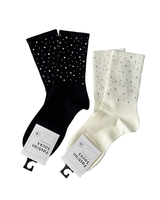 Fado RHINESTONE RIBBED COTTON SOCKS