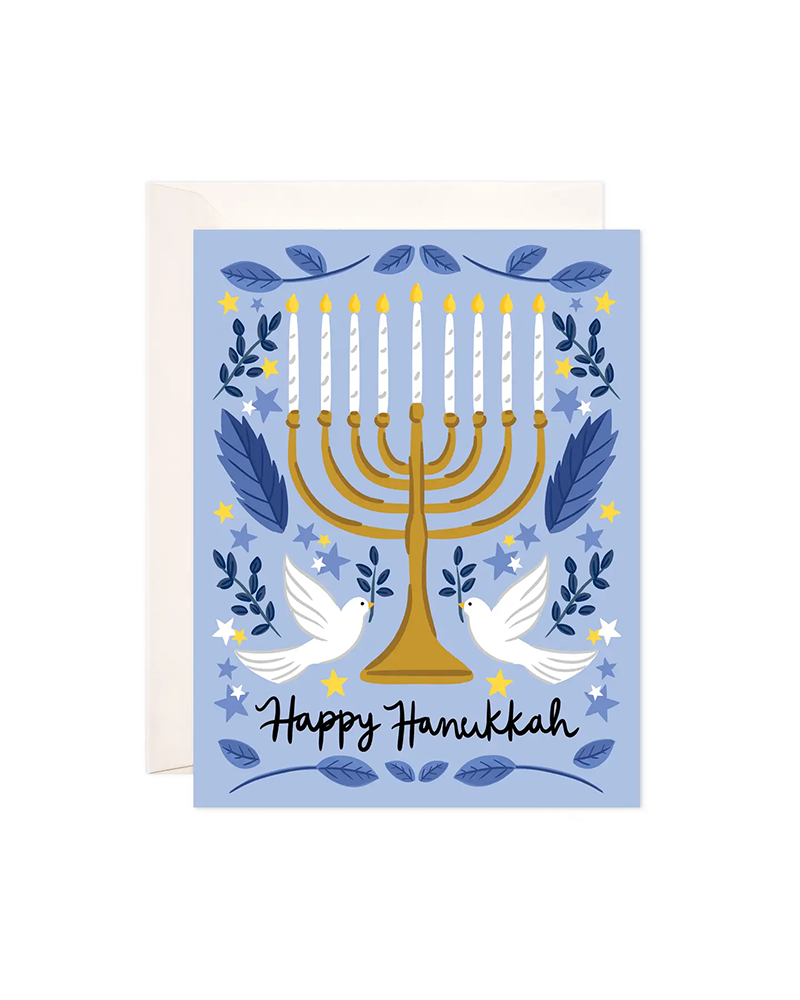 Bloomwolf Studio DOVES HANUKKAH CARD