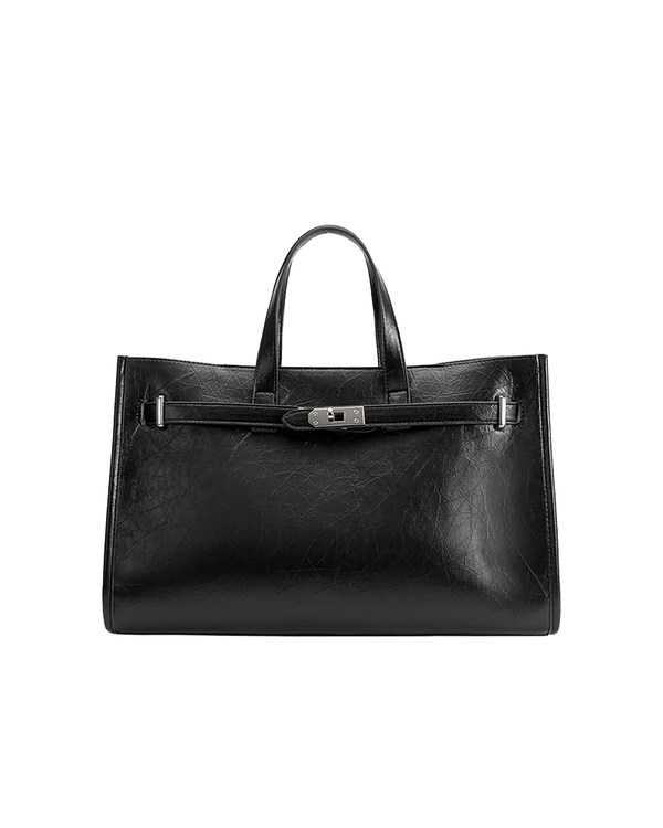 Melie Bianco SUTTON BLACK VEGAN LEATHER TOTE