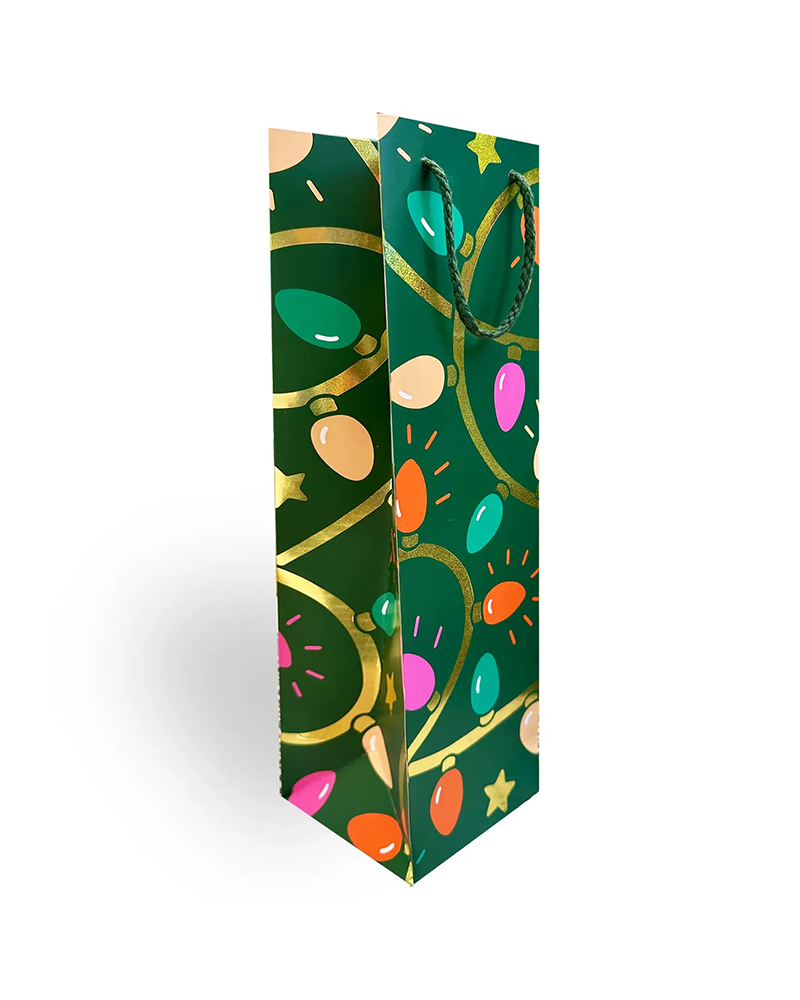 The Social Type HOLIDAY BULBS WINE GIFT BAG