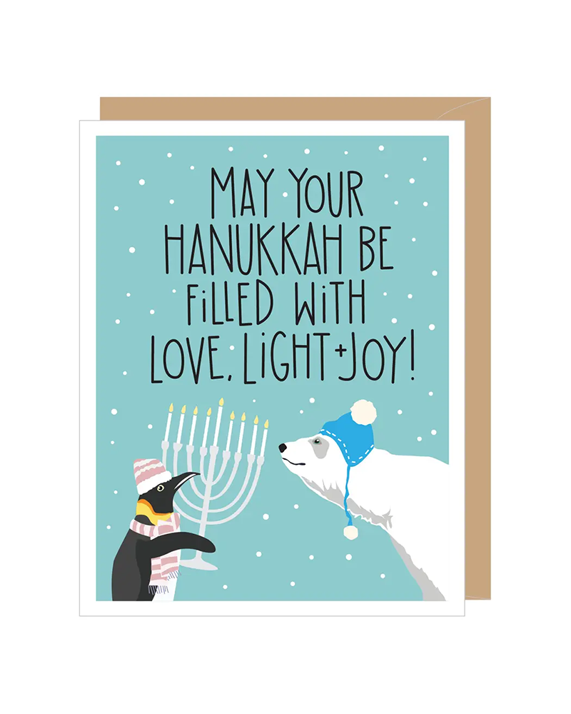 Apartment 2 Cards PENGUIN POLAR BEAR HANUKKAH CARD