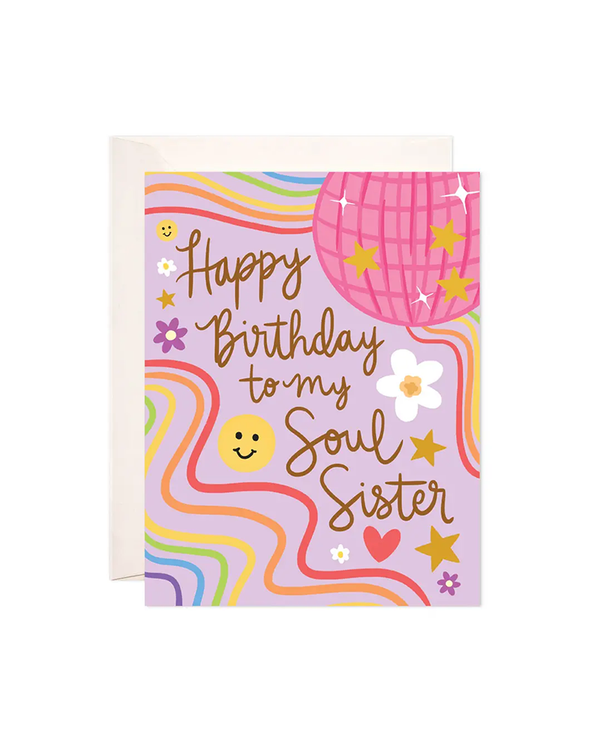 Bloomwolf Studio SOUL SISTER BDAY GREETING CARD