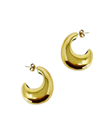 E+Y CRESCENT HALO GOLDEN HOOP EARRINGS