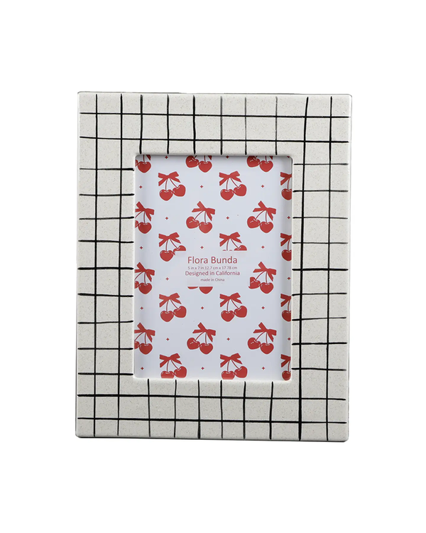 Flora Bunda Inc 5X7 CHECKER LINE CERAMIC FRAME