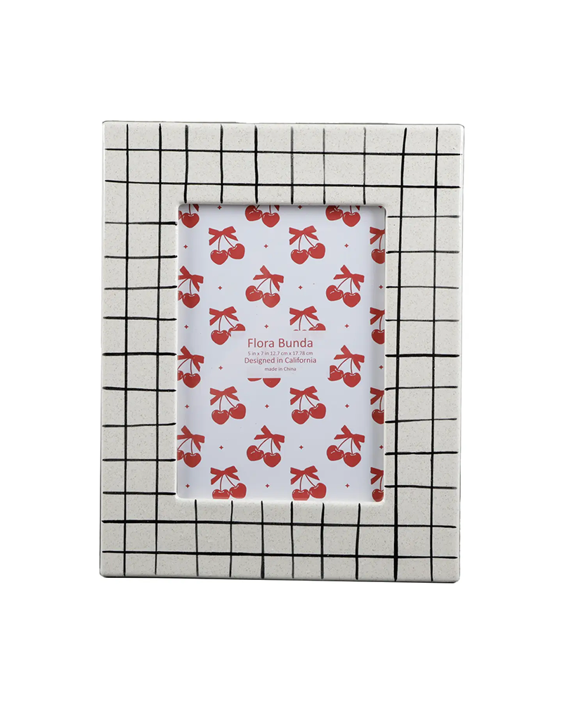 Flora Bunda Inc 5X7 CHECKER LINE CERAMIC FRAME