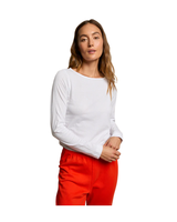 Perfect White Tee PARKER CRISPY COTTON LONG SLEEVE BOAT NECK TOP