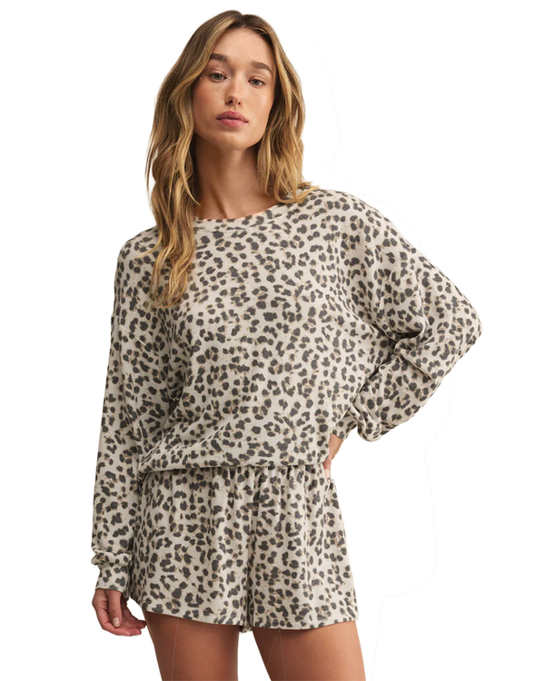 Z Supply LUXE LEOPARD LONG SLEEVE TOP