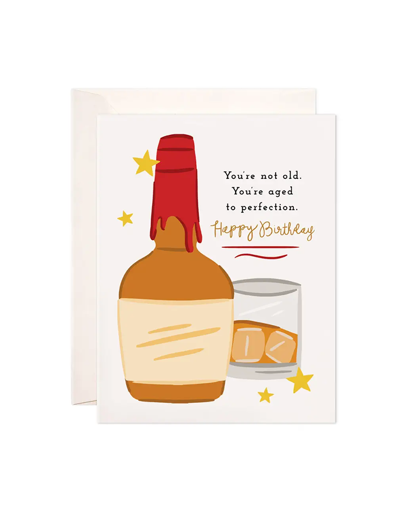 Bloomwolf Studio WHISKEY BIRTHDAY GREETING CARD