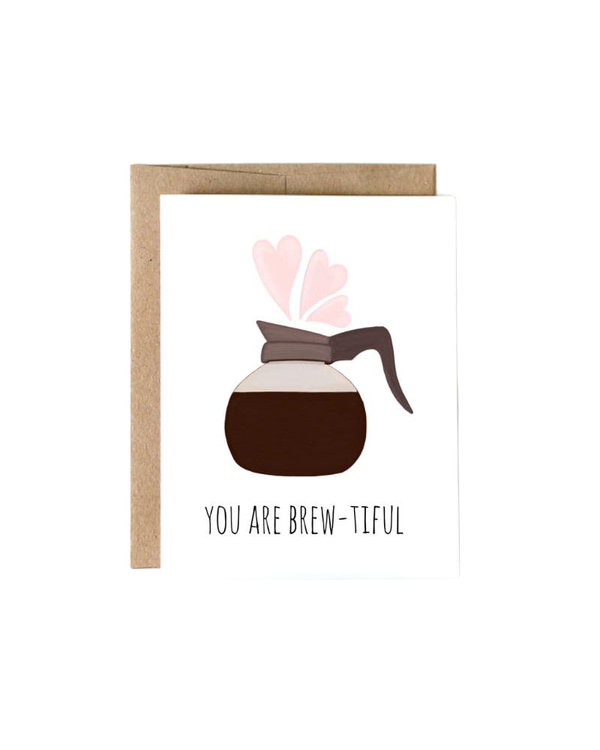 ACouplePuns BREWTIFUL WHITE CARD