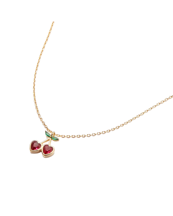 Lilla Haven HEART CHERRY PENDANT NECKLACE
