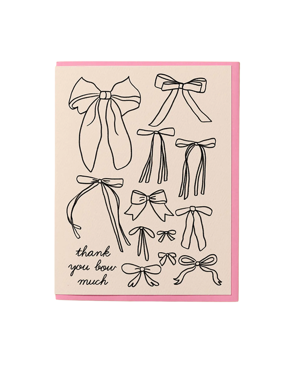 And Here We Are BOW GIRLY THANK YOU CARD