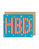Pink Pigeon Studio HBD BLUE STARS CARD