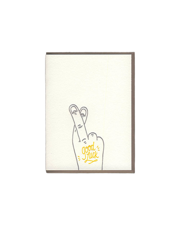 Bench Pressed GOOD LUCK FINGERS CROSSED CARD