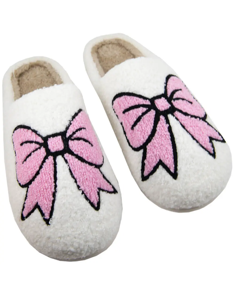 Katydid LIGHT PINK BOWS COQUETTE SLIPPERS