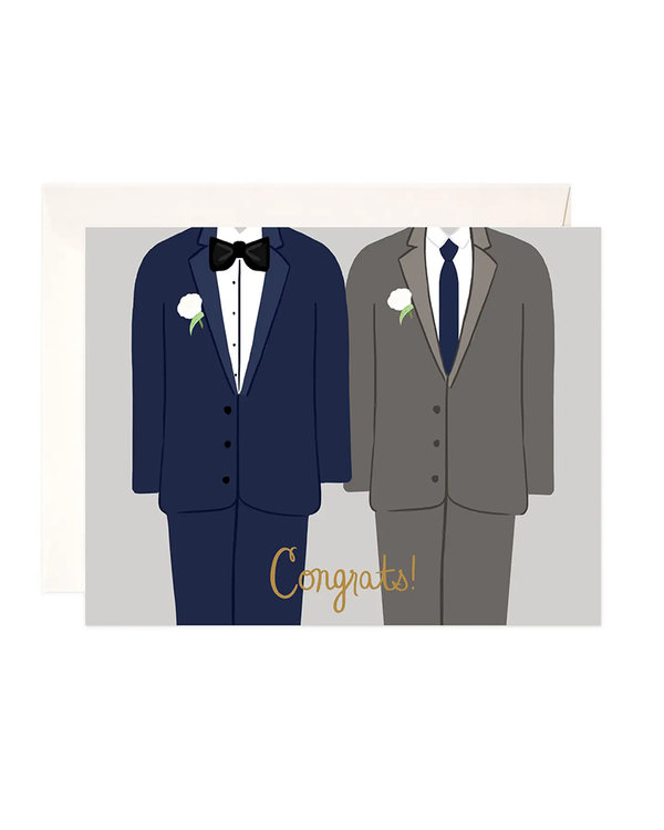 Bloomwolf Studio GROOMS CONGRATS WEDDING CARD