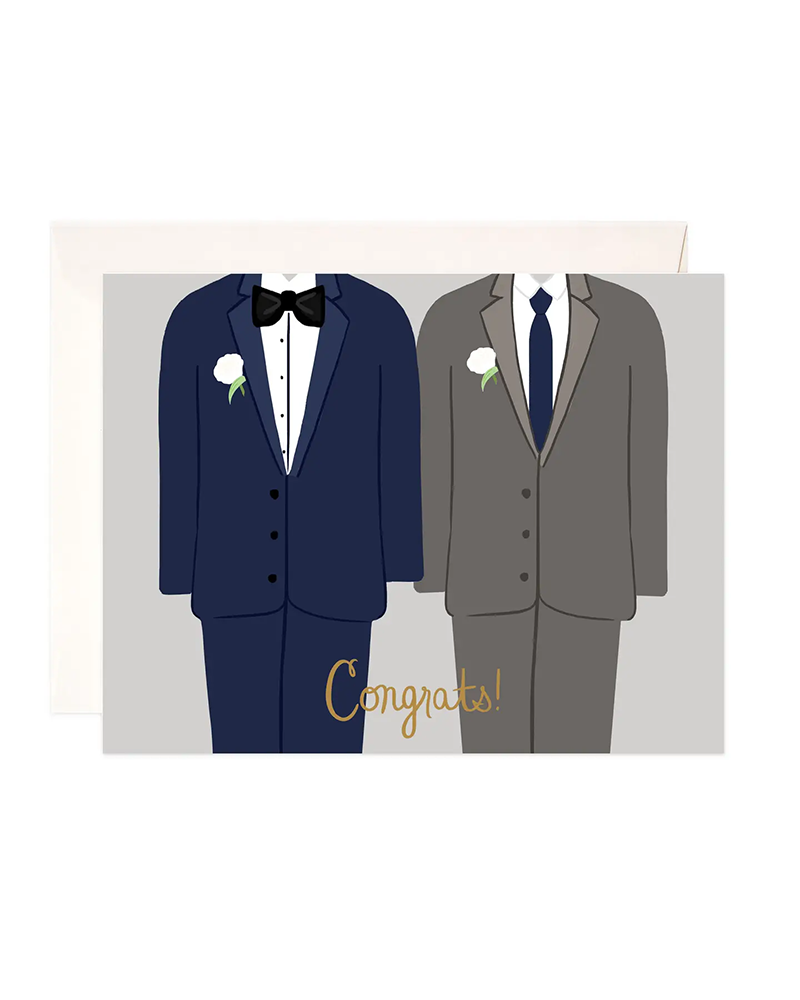 Bloomwolf Studio GROOMS CONGRATS WEDDING CARD