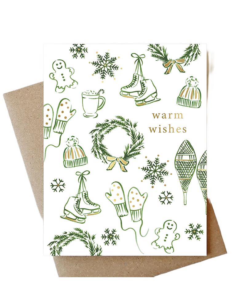 Abigail Jayne Design SNOWFLAKES AND SKATES HOLIDAY CARD