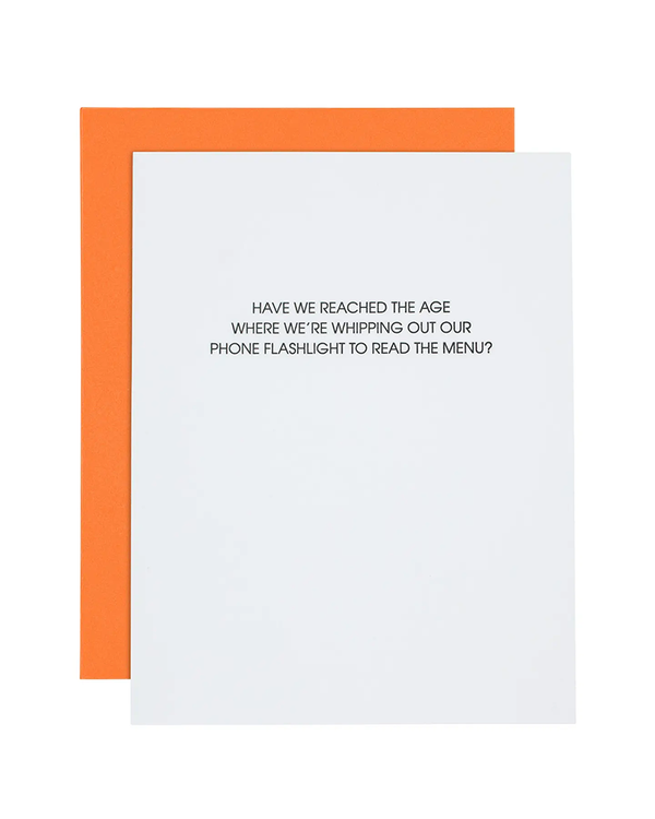 Chez Gagne READ MENU W FLASHLIGHT CARD