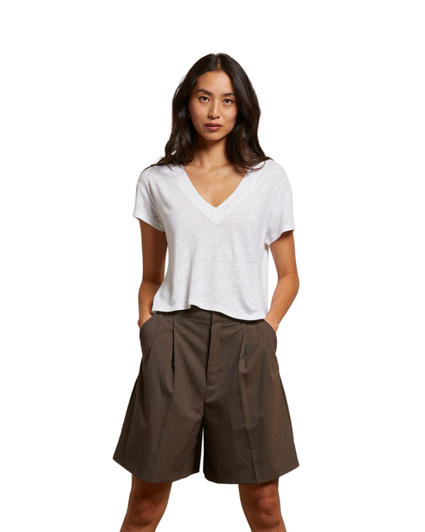 PerfectWhiteTee ROSIE LINEN JERSEY V-NECK