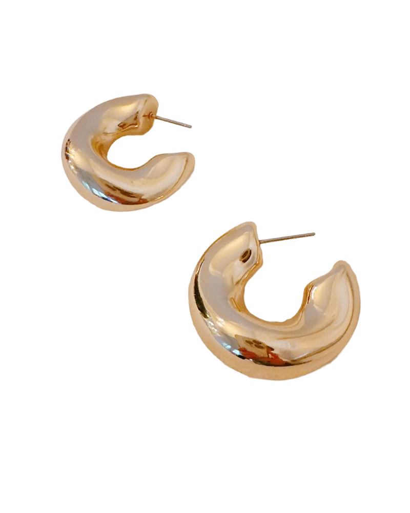 LIC E+Y ABSTRACT EDGY HOOP EARRINGS