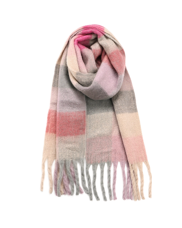 Adorro CHUNKY OBLONG PLAID SCARF