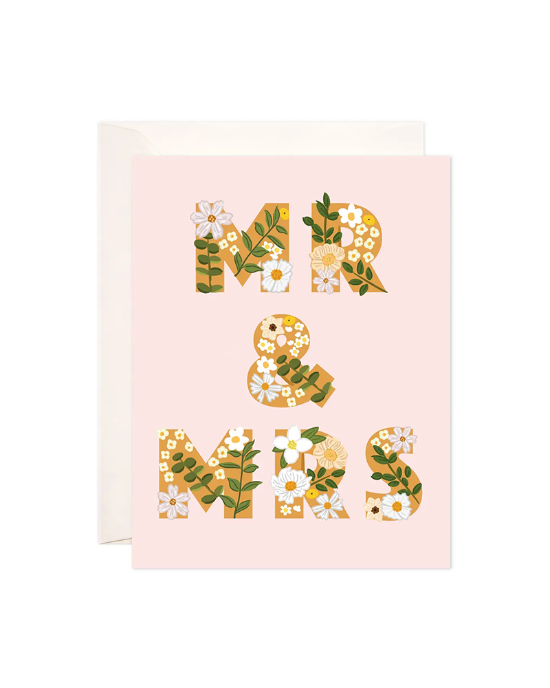 Bloomwolf Studio MR AND MRS WEDDING CARD