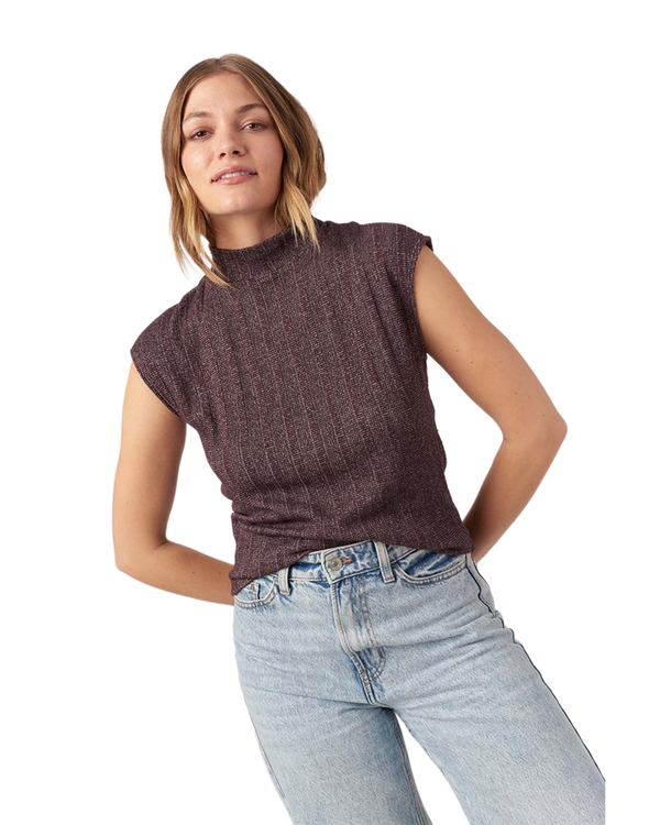 Project Social T COULD BE US MOCK NECK RIB SWEATER RIB TEE