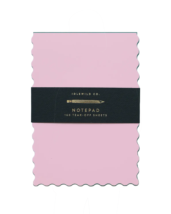 Idlewild Co. MINI WAVE SHAPED NOTEPAD Pink + Evergreen Edge