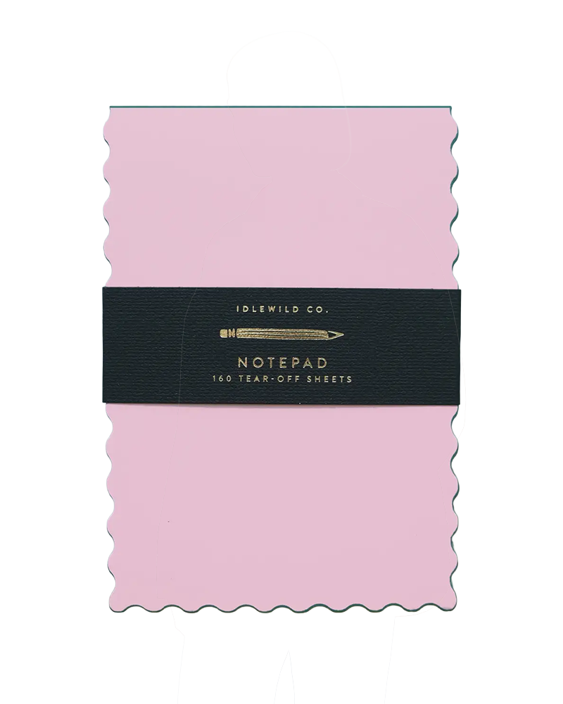 Idlewild Co. MINI WAVE SHAPED NOTEPAD Pink + Evergreen Edge