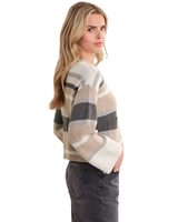 525 DANA CREWNECK STRIPE CARDIGAN