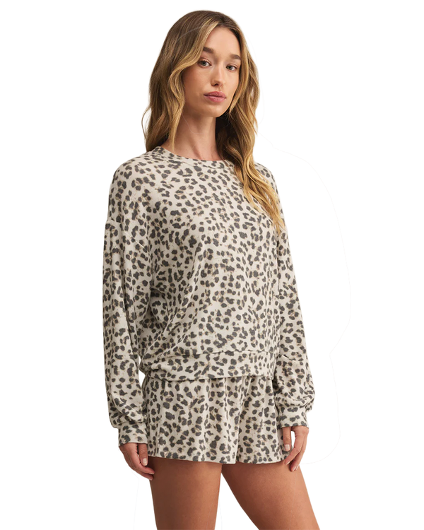Z Supply LUXE LEOPARD LONG SLEEVE TOP