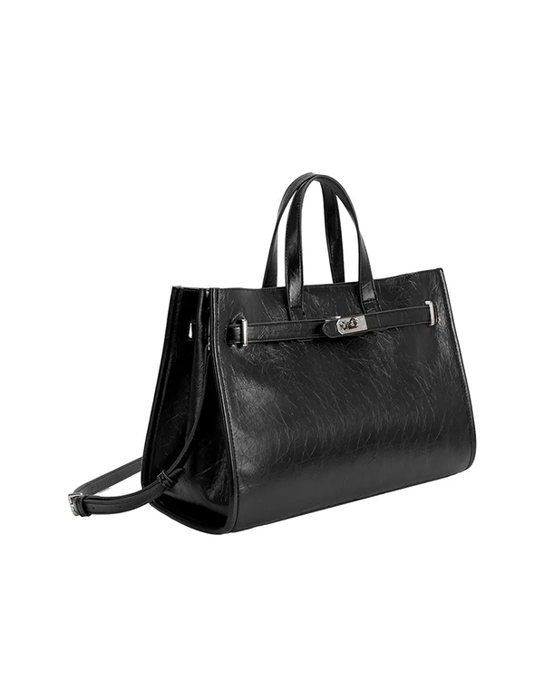 Melie Bianco SUTTON BLACK VEGAN LEATHER TOTE