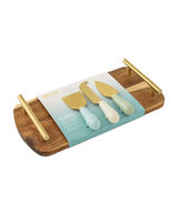 Core Home ACACIA/CERAMIC CHEESE SET