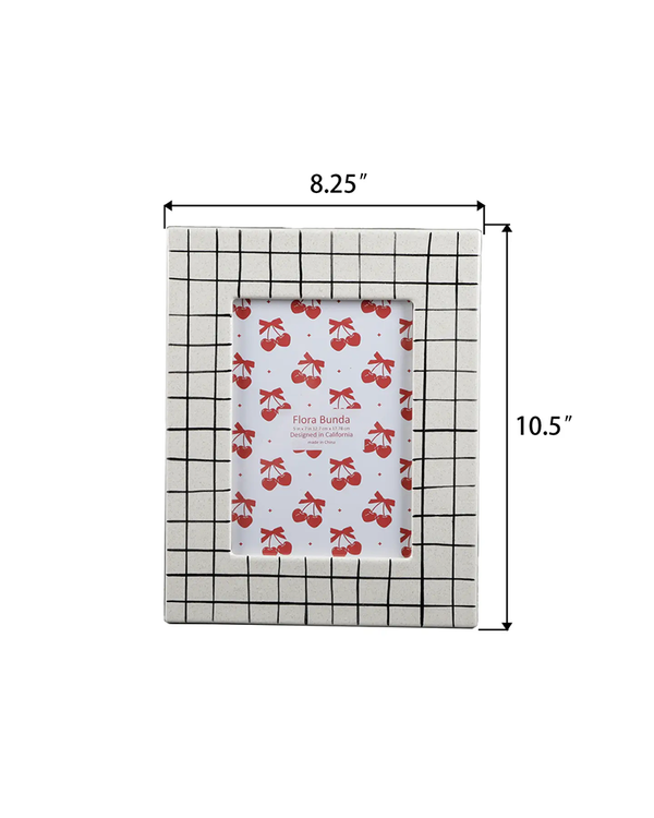 Flora Bunda Inc 5X7 CHECKER LINE CERAMIC FRAME