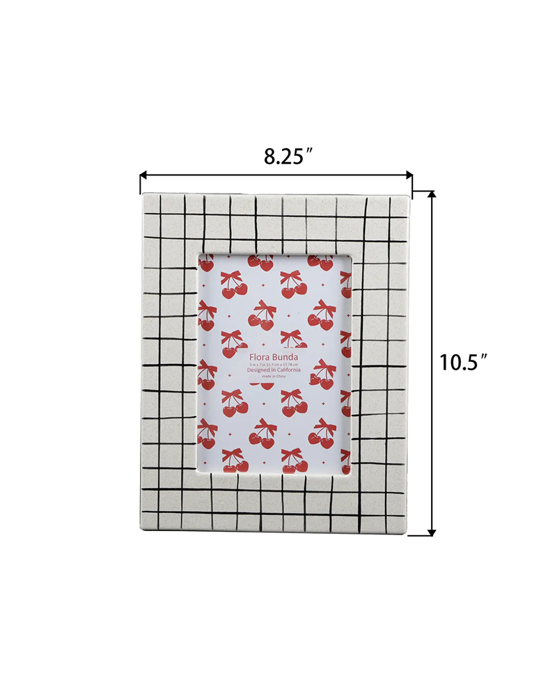 Flora Bunda Inc 5X7 CHECKER LINE CERAMIC FRAME