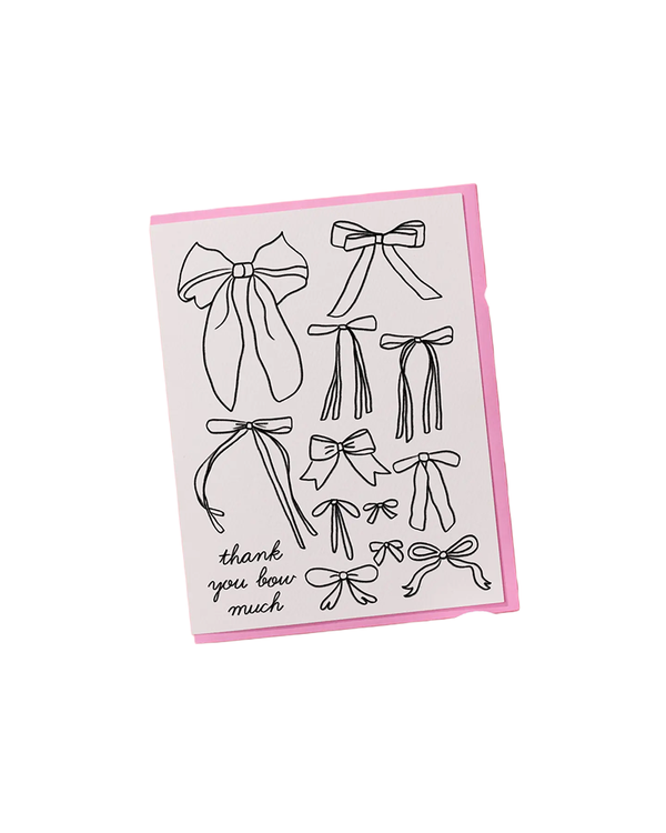 And Here We Are BOW GIRLY THANK YOU CARD