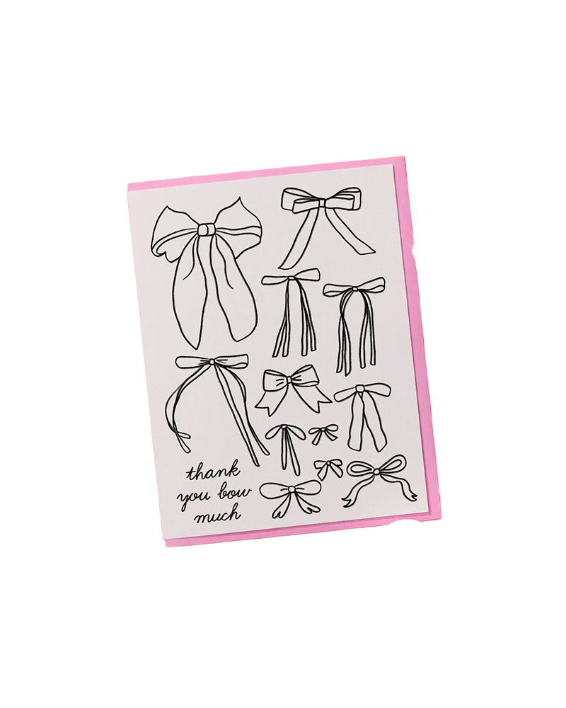 And Here We Are BOW GIRLY THANK YOU CARD